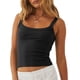 thumbnail image 1 of Camiseta sin mangas para mujer, tirantes finos, sin mangas, corte entallado, estampado liso, camiseta sin mangas recortada fresca y transpirable, negro XL, 1 of 6