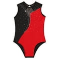 thumbnail image 3 of TiaoBug Girls Sleeveless Gymnastics Leotard Sparkly Ballet Dancewear Athletic Bodysuit Top Yoga Workout Unitard Red 8, 3 of 7