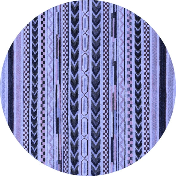 Ahgly Company Indoor Round Abstract Blue Modern Area Rugs, 6' Round