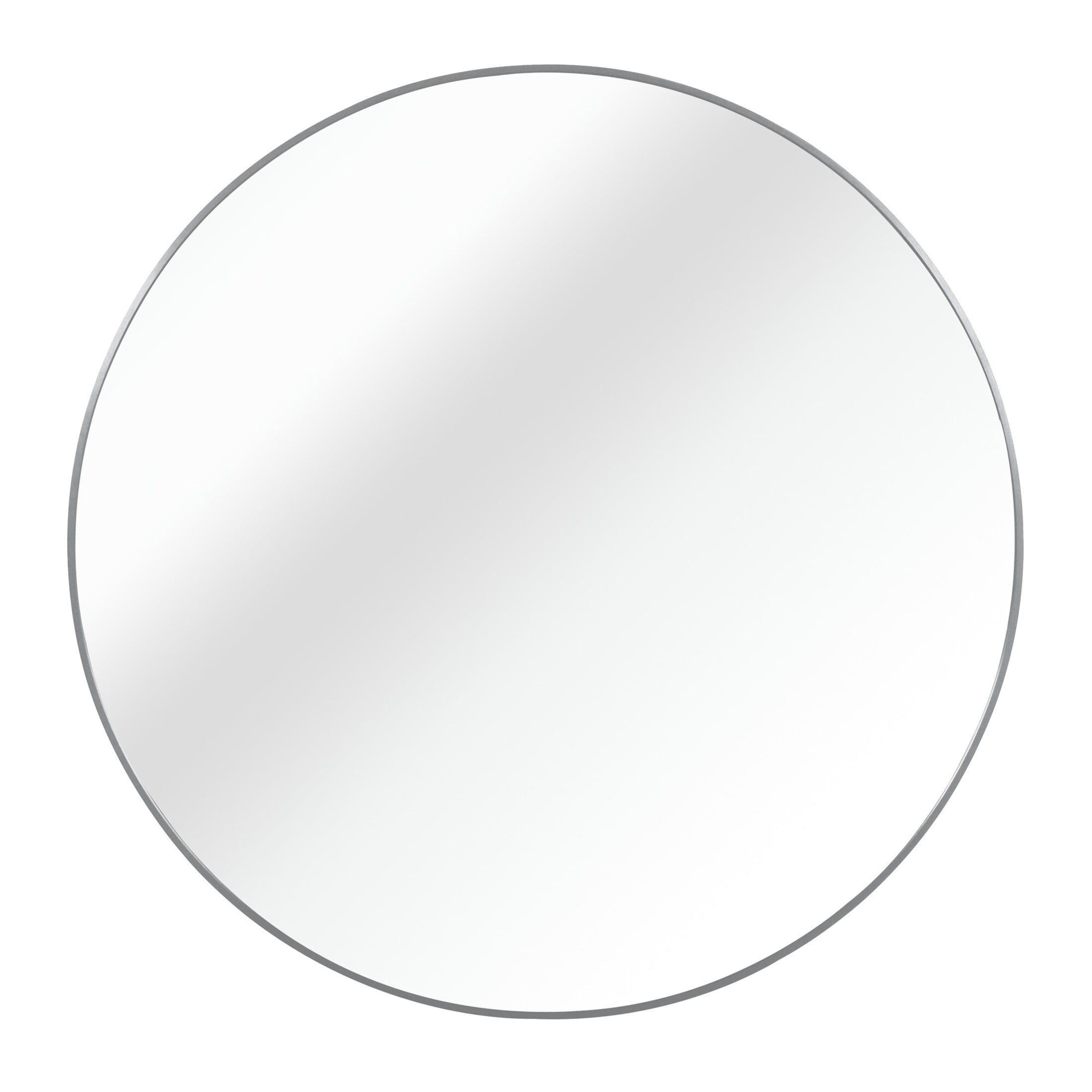 Noble House 36 Inch Round Metal Wall Mirror, Vanity Mirror for Bathroom, Bedroom & Living Room, Silver