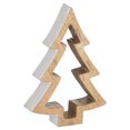 thumbnail image 2 of The Noel Collection - Adorno de de Madera Snowy Diseño Árbol de Navidad (Natural, Blanco), 2 of 2