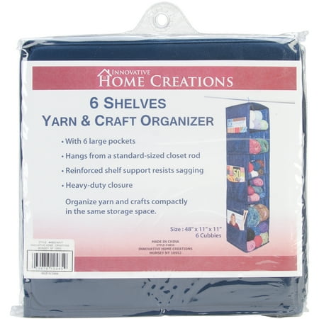 UPC: 0039676104859 | Innovative Home Creations 6 Shelf Yarn & Craft Organizer -Navy 48 X11 X11