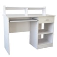 thumbnail image 4 of Hassch Home Office Computer Writing Desk with 1 Drawer, 2-layers Storage Shelves, White, 4 of 8