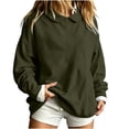 thumbnail image 4 of lcziwo Womens Solid Color Shirts Trendy Cute Peter Pan Collar Long Sleeve Pullover Oversized Athletic Sweatshirts Winter 2026 Army Green,L, 4 of 8