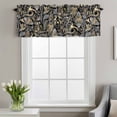 thumbnail image 3 of Abstract Flowers Window Valance for Kitchen, Retro Paisley Floral Pattern Black Yellow Rod Pocket Short Curtain for Small Windows, Light Filtering Decorative Valance, 60 x 18 Inch, 1 Panel, 3 of 9