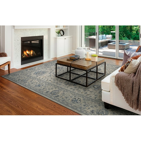 Couristan 71416666311053T 3 ft. 11 in. x 5 ft. 3 in. Sultan Treasures Persian Isfahn Rug, Antique Creme