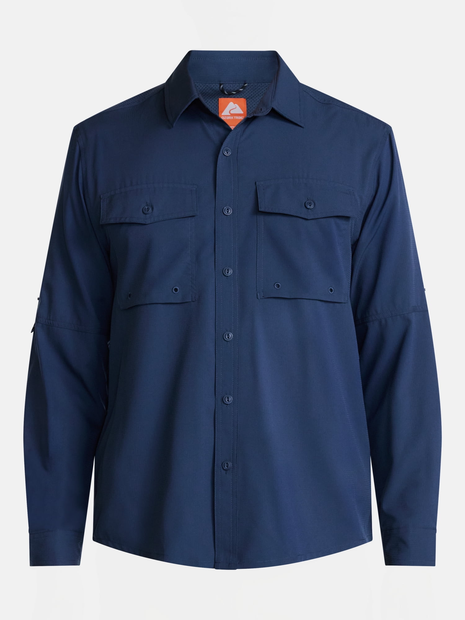Ozark Trail Men's Fishing Shirt with Long Sleeves, Sizes S-4XLT