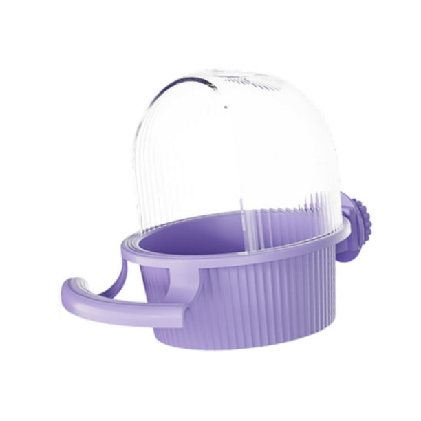 Cuenco para comida de pájaros perfecl taza dispensadora de agua para loros comedero colgante Violeta
