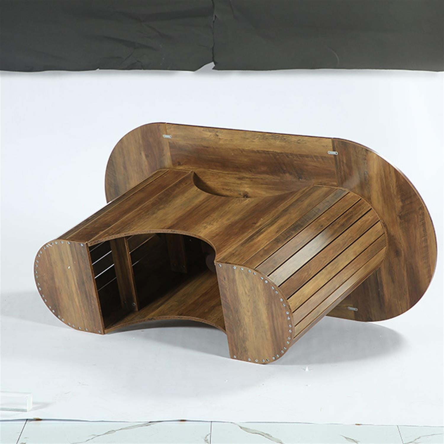 Demi Bonn 63" Dining Table, Farmhouse Kitchen Table for 4, Oval Dinner Table for Dining Room, Home Office, Living Room Furniture, Brown