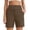 Coffee, variant on Vivianyo HD Women's High-Waisted Casual Shorts, Stretchy Pull-On Bermuda Shorts with Pockets for Everyday and Work, Sizes S-3XL