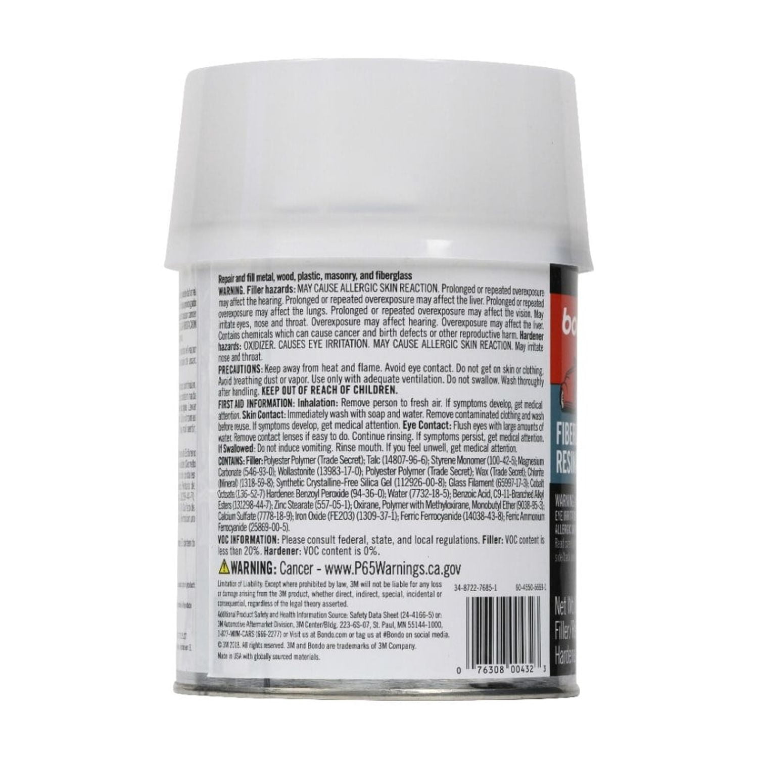 (2 pack) Bondo Fiberglass Resin Jelly, 00432ES, 1 Quart