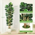 thumbnail image 4 of 7FT Faux Fiddle Leaf Fig Tree with White Pot, Faux Trees with Artificial Plants - Lifelike Fake Tree for Home Office Store Room Decor Indoor Outdoor, 4 of 7