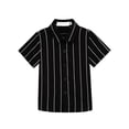 thumbnail image 6 of FINALGANG Boys Summer Short Sleeve Shirt Casual Button Down Tops Lightweight Striped Shirts Breathable Comfortable School Dress Shirts Formal Wear 2-3 Years, 6 of 6