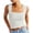 *White, variant on ClodeEU Women's Jacquard Square Neck Cropped Sleeveless Top with Wide Straps ,Slim Fit Casual Summer Tank Top White,Womens Plus L