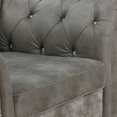 thumbnail image 3 of Rima 51 Inch Modern Armchair, Faux Leather Cushions, Rolled Arms, Gray, 3 of 5