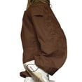 thumbnail image 3 of Womens Baggy Cargo Pants Streetwear Hip Hop Joggers Sweatpants Drawstring Casual Loose Wide Leg Trousers, 3 of 5