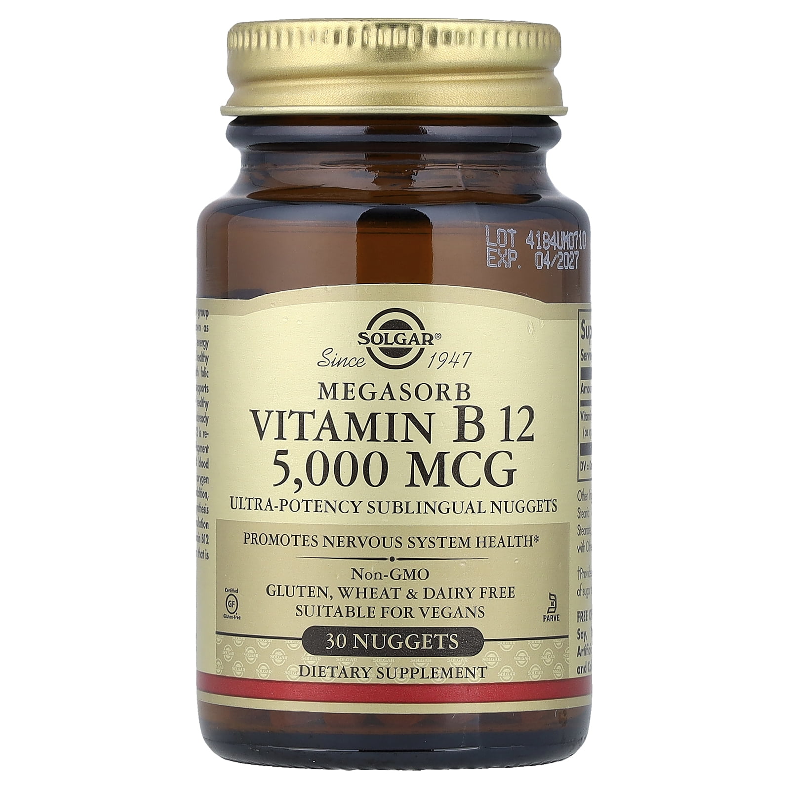 Solgar Vitamin B12 5000 mcg 30 Nuggets