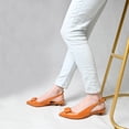 thumbnail image 2 of YDN Women Classic Low Kitten Heel Slingback Pumps Pointed Closed Toe Slip On Comfortable Business Shoes Size 8.5 Orange, 2 of 5