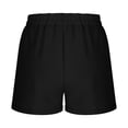 thumbnail image 6 of THDHVS Womens Shorts,Casual Shorts for Women,Womens Solid Linen Casual Shorts High Waisted Shorts Summer Flowy Beach Drawstring Shorts Black XL, 6 of 7