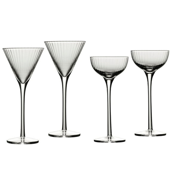 Degustation Tall Stemmed Cordial Glasses 2.5 Ounces, Set of 4 Assorted Shapes