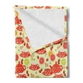 thumbnail image 2 of Modern Soft Flannel Fleece Throw Blanket, Teapots and Cup with Polka Dots Lime Orange and Strawberry Fruits Display, Cozy Plush for Indoor and Outdoor Use, 70" x 90", Yellow Scarlet, by Ambesonne, 2 of 5