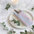 thumbnail image 4 of Cloth Napkins Set of 4 - 20x20 Inches, Colorful Striped Washable Reusable Table Napkins, Pink Blue Yellow Abstract Vertical Lines Soft & Absortbent Dining Napkin for Party Wedding Hotel Restaurant, 4 of 9