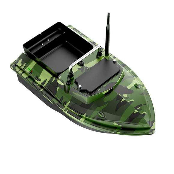 Rc Bait Boat Dual Power Long Endurance Single Compartment Automatic Driving For Making, Camouflage Green 00m Remote Control