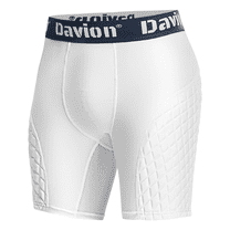 Davion Boys Sliding Padding Shorts Youth Briefs Underwear Supporter for Football, Baseball, Lacrosse, Softball(White-XL)