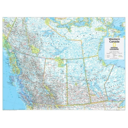 2014 Western Canada - National Geographic Atlas of the World, 10th Edition Political Map Poster Wall Art By National Geographic