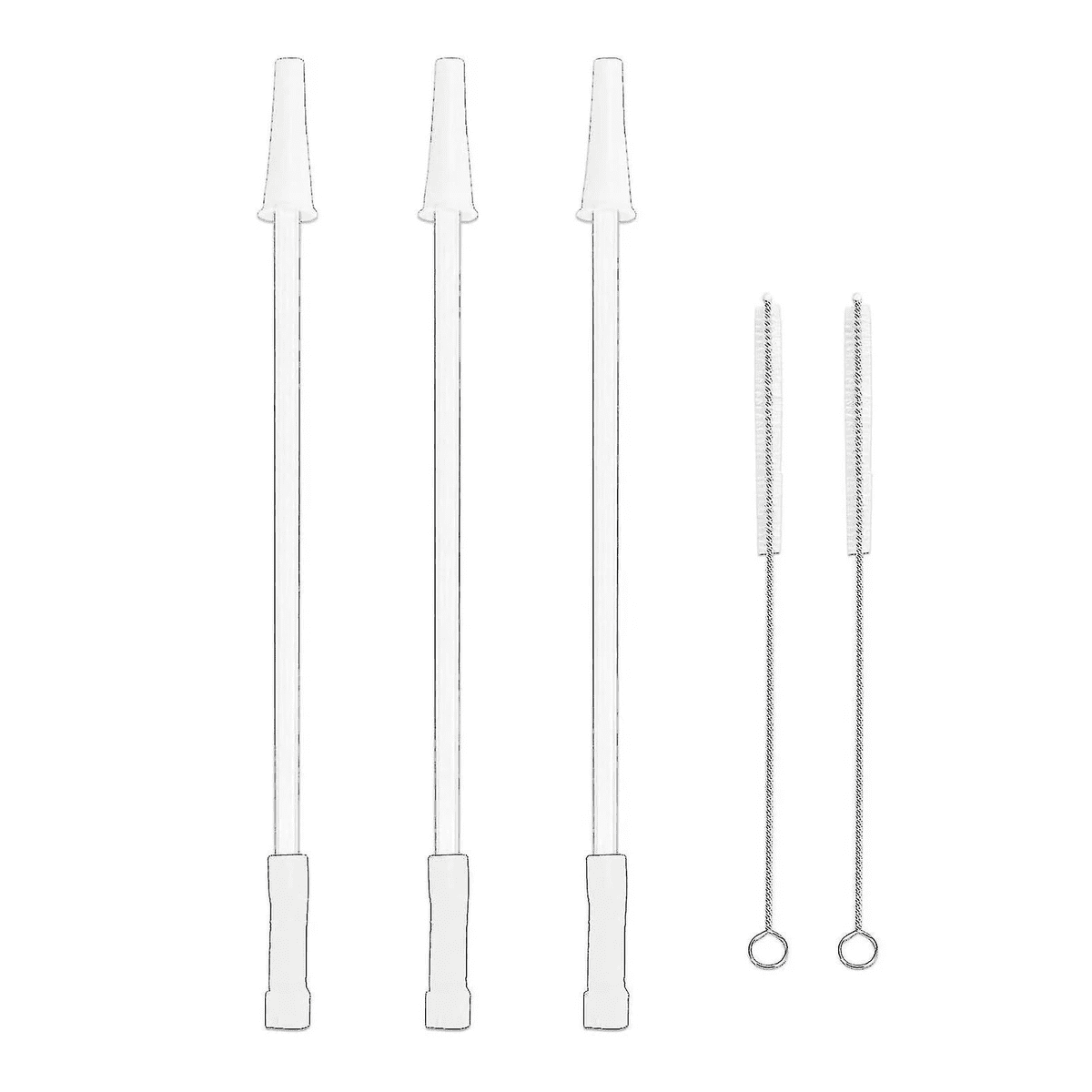 Pailles en Silicone pour Bouteille d'Eau Demi-Gallon, Réutilisables et Lavables au Lave-Vaisselle, Utilisation Polyvalente pour Shakes Protéinés et Plus, Inclut Brosse de Nettoyage