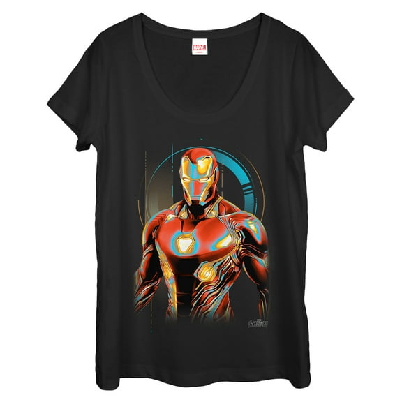 Women's Marvel Avengers: Infinity War Iron Man Future Scoop Neck Black X Large