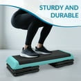 thumbnail image 3 of Signature Fitness Adjustable Aerobic Step Platform with 4 Risers, Non-Slip Stepper for Home Gym Workouts – 16", 28", 43", Pink/Blue/Gray, 3 of 5