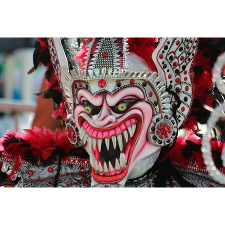 Laminated Poster Scary Mask Teeth Carnival Mask Horror Masquerade Poster Print 11 x 17
