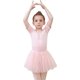 thumbnail image 3 of KAIYANG Vestido de baile de manga corta con malla de ballet para niñas con falda tutú de hilo suave, disfraces, atuendo para disfrazarse, rosa, 110 cm, 110 cm, rosa, 3 of 5