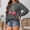 Dark Gray, variant on Women's Hoodies And Sweatshirts For Casual Wear With Relaxed Fit And Print Detail Designed For Everyday Comfort Blue 3XL