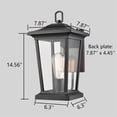thumbnail image 5 of Claxy Black Outdoor Wall Light Fixtures with Clear Glass Shade, 5 of 5