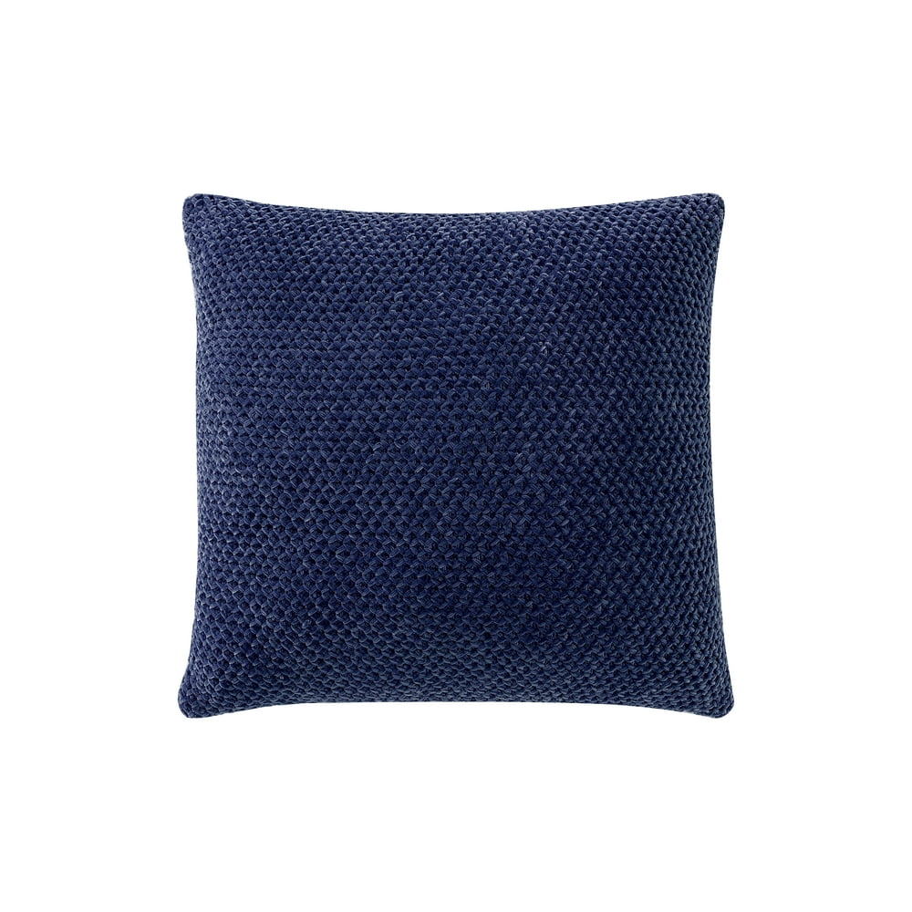 Better Homes & Gardens Chenille Knit Decorative Throw Pillow, Navy, 20''x20''