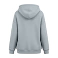 thumbnail image 6 of Qgtaibl Women's Lace Up Hoodie Criss Cross V Neck Drawstring Pullover Sweatshirt Thin Fleece Long Sleeve Fall Hooded Top with Kangaroo Pocket Gray M, 6 of 6