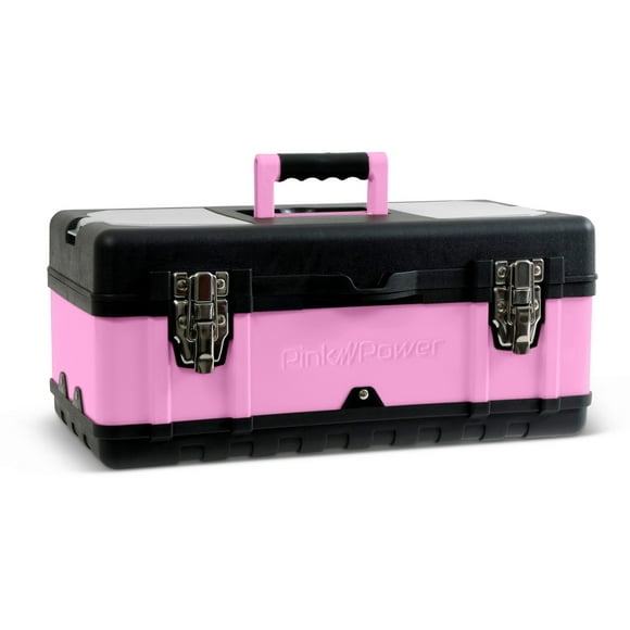 Caja de herramientas Pink Power Pink 18 pequeña de metal y plástico para mujer