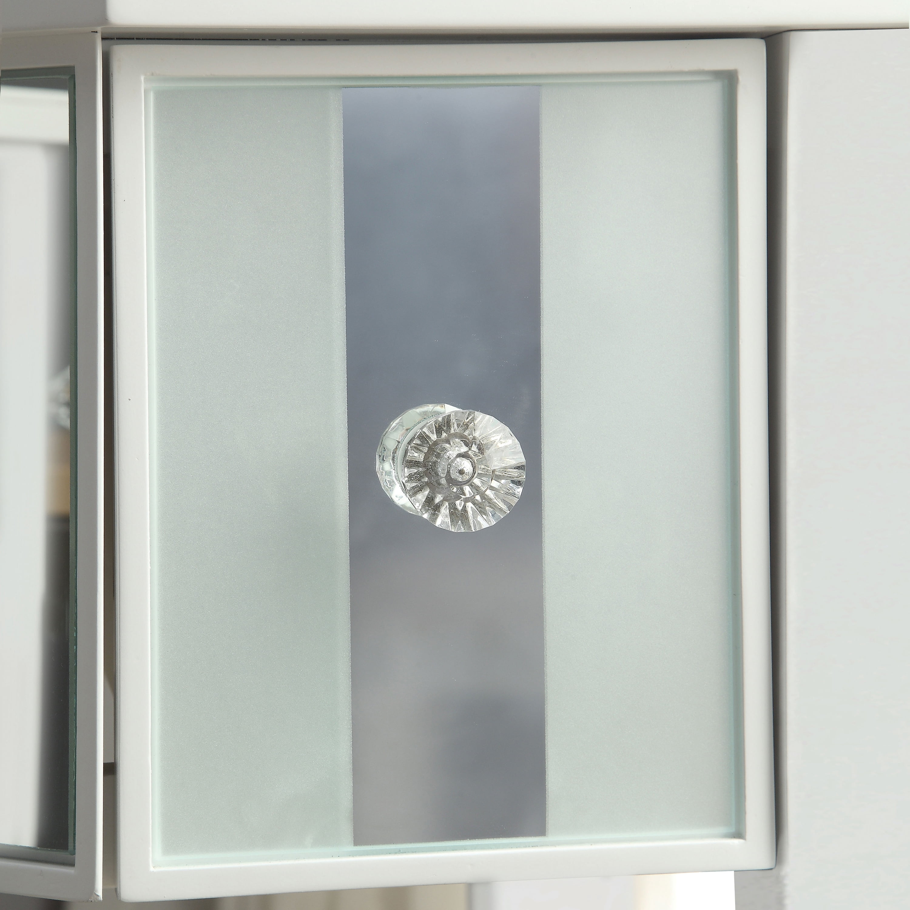 Furniture of America Aleana Modern 3-Piece Mirrored Vanity Set, White