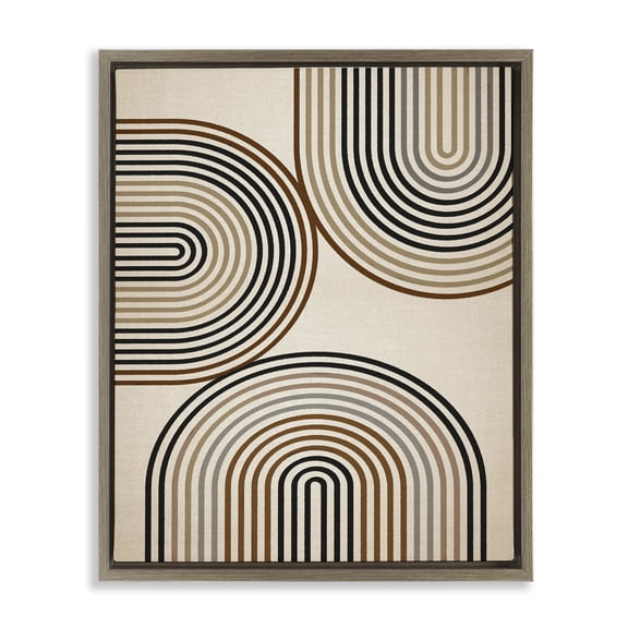 Stupell Industries Eclectic Natural Boho Arches Brown Floating Frame Canvas Art, 25 x 31, by Amber Sterling