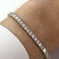 thumbnail image 2 of Diastar Jewels Princess Cut Cubic Zirconia 14K White Gold Finish Silver Tennis Bracelet, 2 of 4