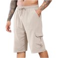 thumbnail image 2 of pstuiky Pantalones cortos para hombre, Pantalones cortos de verano para hombre, cómodos, con bolsillos y cintura elástica Pantalones cortos de golf, 2 of 6
