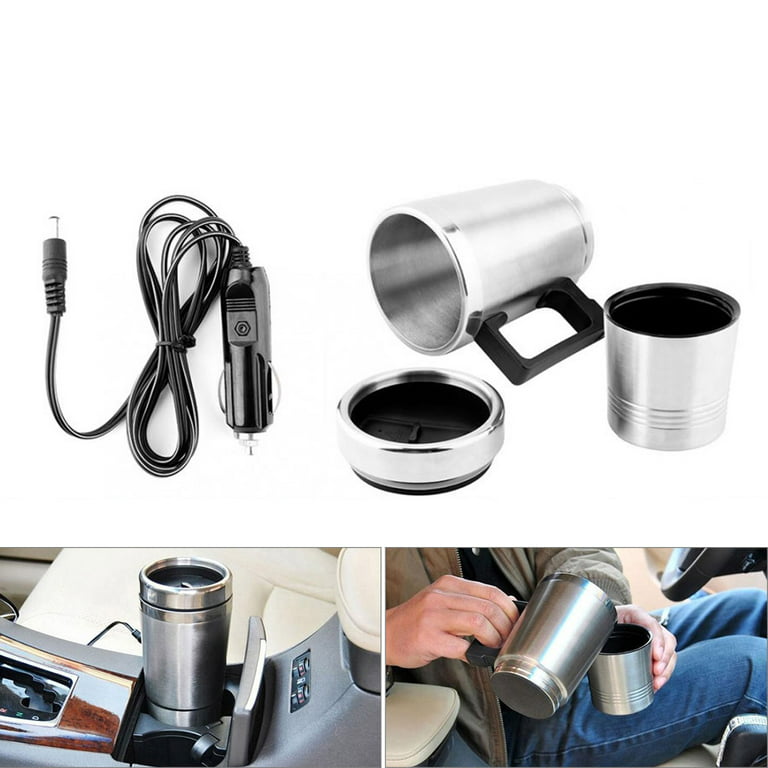 Brentwood Electric Coffee Mug With Wire Car Plug 16 Oz. Silver - Office  Depot