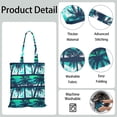 thumbnail image 5 of Reusable Canvas Tote Bag – Tropical Palm Tree Sunset Print – Vibrant Neon Aesthetic Beach Bag – Hawaiian Ocean Sunset Eco Tote – Boho Minimalist Summer Bag for Women, 5 of 7