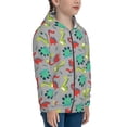 thumbnail image 5 of Pofeuu Cute Dinosaur Print Teenage Zipper Hoodie Sweatshirts Hooded Casual Jackets With Pocket For Boys Girls-Small, 5 of 6