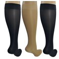 thumbnail image 4 of 3 Sheer Pair Small/Medium Ladies Compression Socks, Moderate/Medium Graduated Compression 15-20 mmHg. Therapeutic, Occupational, Travel & Flight Knee-High Hosiery. Assorted Colors: 1 Nude, 2 Black., 4 of 4