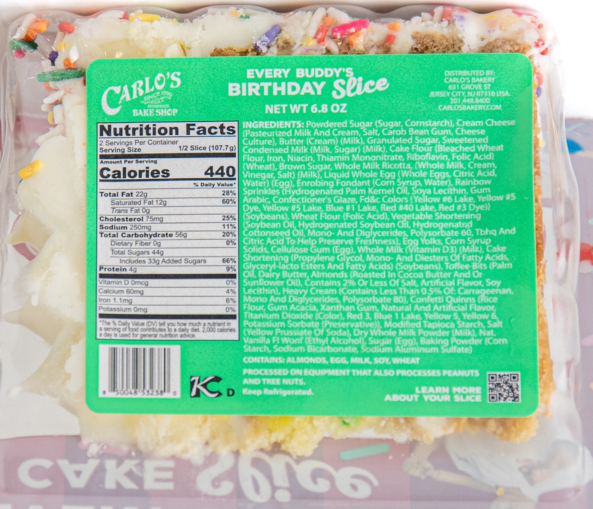 Carlo's Bakery Every Buddy's Birthday Slice, 6.8 oz, 1 Count, Refrigerated