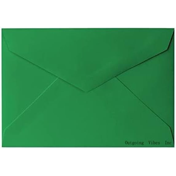 RSVP A1 (4 Bar) Envelopes Pointed Flap (3 3/8 X 5 3/4) For Invitations, Notecards, DIY, 25 Pack, Holiday Green