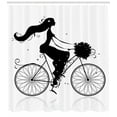 thumbnail image 3 of Ambesonne Black and White Shower Curtain, Woman Flowers, 69"Wx75"L, Black and White, 3 of 3